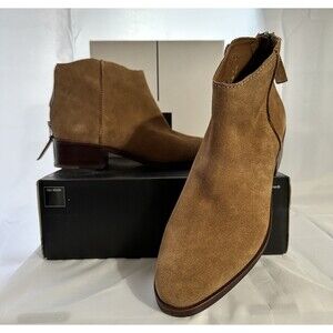 Dolce Vita Tucker Dark Saddle Suede Leather Ankle Booties Boots Size 9.5 READ⬇️